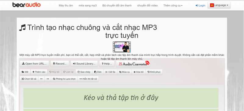 bearaudiotool.com - Chỉnh âm thanh, cắt MP3, tạo nhạc chuông online